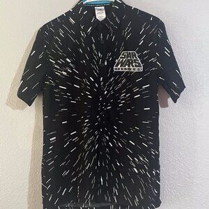 Star Wars Men's WDW Galaxy Hyperspace Button Up Shirt $59.99 MSRP Disney S